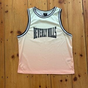 H&M Beverly Hills Tank Top Mens Large Gradient Mesh Sleeveless